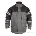 100%  polyester grey with black Winter Jacket